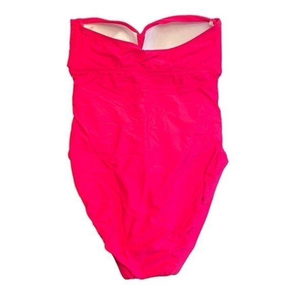 Athena Women's Solid Twist Bandeau One-Piece In Rose - Picture 6 of 12